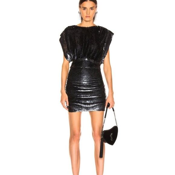 $620 IRO Gray Anthracite Miracle Sequin Mini Dress Sz 36/4/Small - Picture 2 of 12